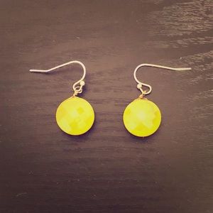 Anthropologie yellow stone drop earrings
